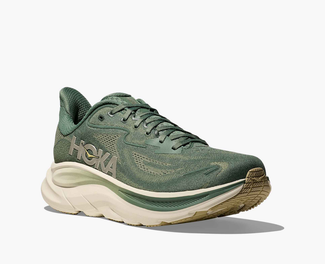 Hoka Clifton 10 – Verde/Bege Claro