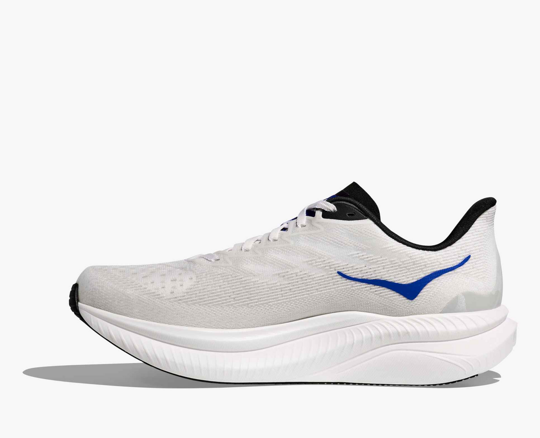 Hoka Mach 6 – Branco/Azul Escuro