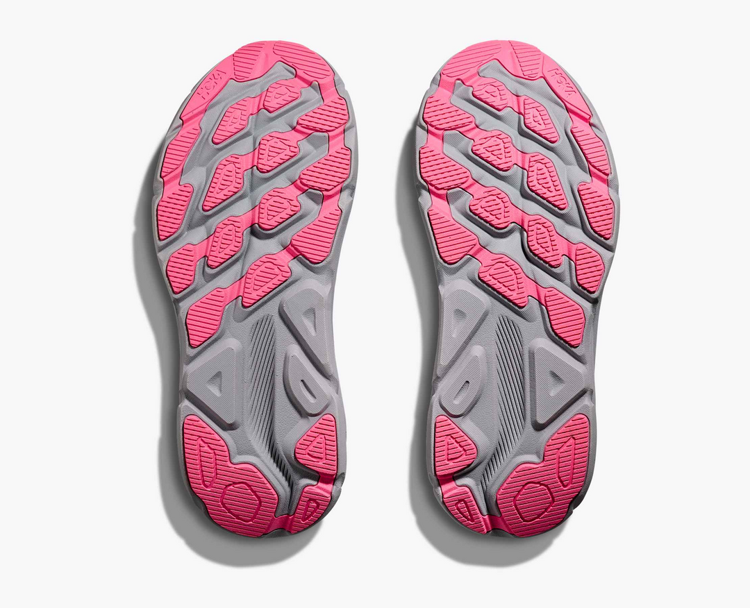 Hoka Clifton 9 GORE TEX - Mescla Cinza/Amarelo Limão/Rosa