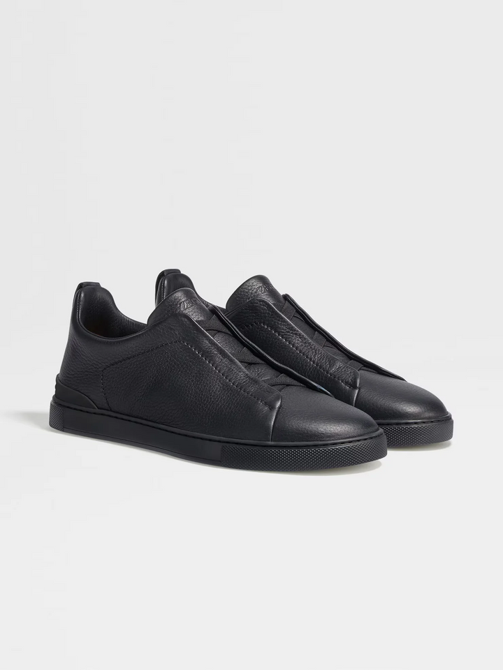 Tênis Zegna Triple Stitch Preto Leather