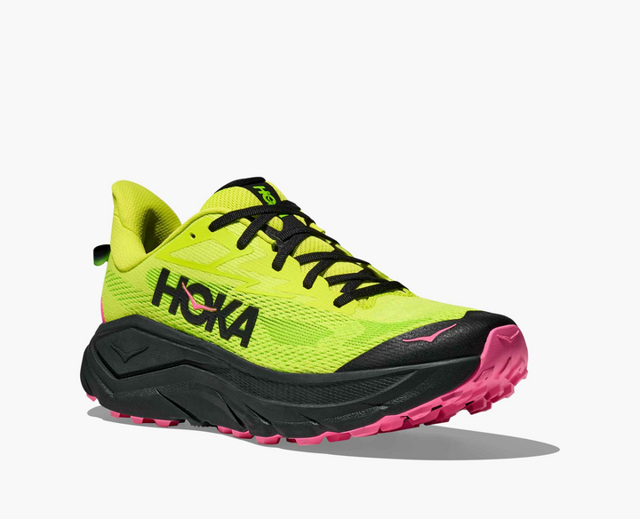 Hoka Challenger 8 - Amarelo Limão/Preto/Rosa Pink