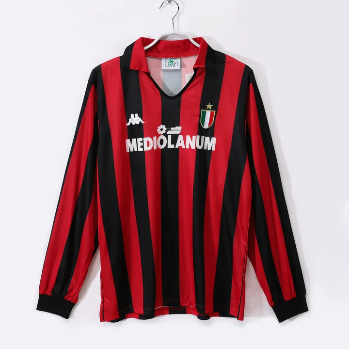 Camisa Retrô Milan 1988/89 Home - Manga Longa