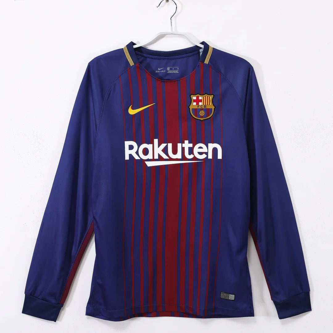 Camisa Retrô Barcelona 2017/18 Home - Manga Longa