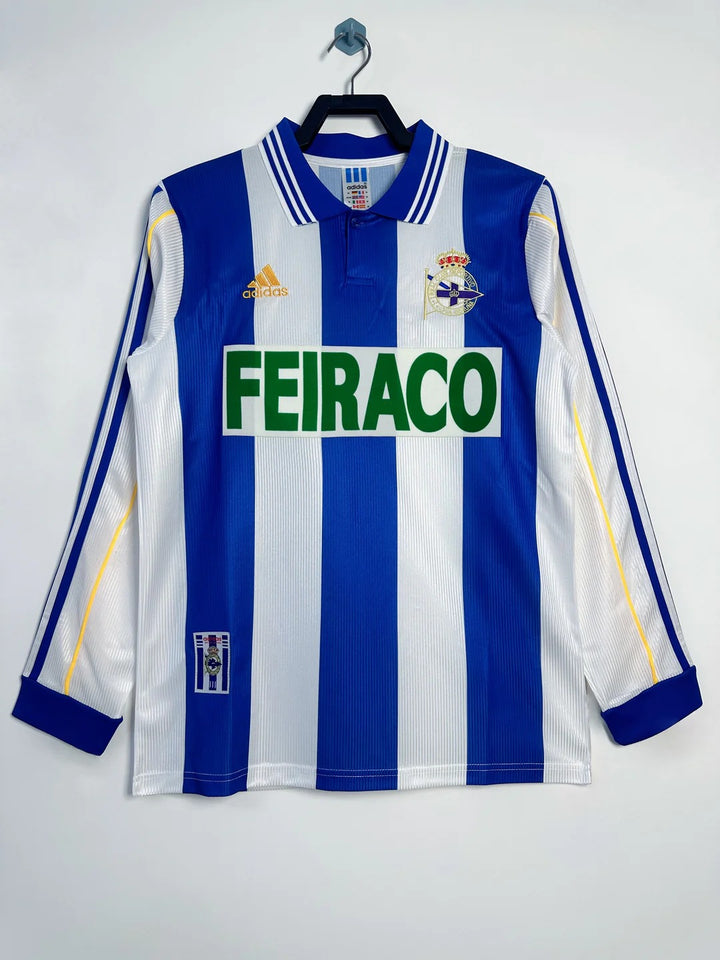 Camisa Retrô Deportivo La Coruña 1999/00 Home - Manga Longa