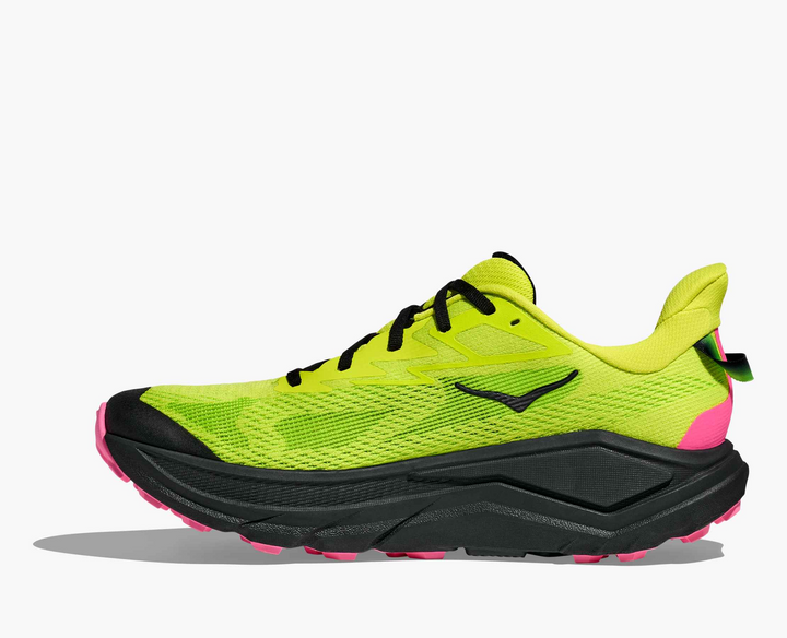 Hoka Challenger 8 - Amarelo Limão/Preto/Rosa Pink