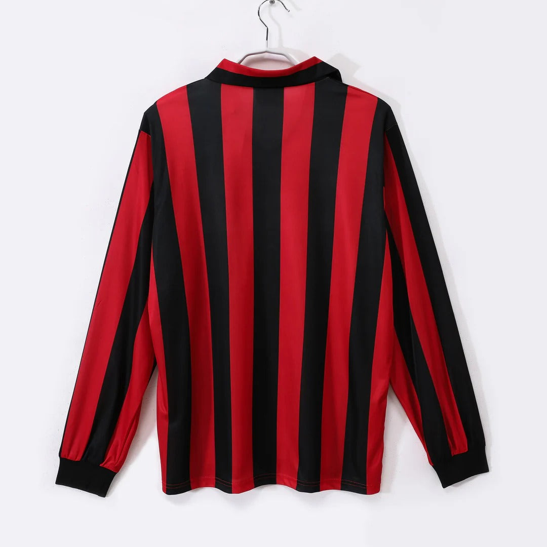 Camisa Retrô Milan 1988/89 Home - Manga Longa