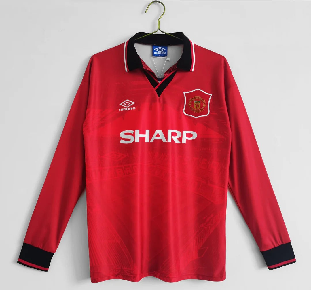 Camisa Retrô Manchester United 1994/96 Home - Manga Longa