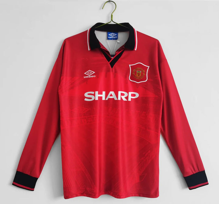 Camisa Retrô Manchester United 1994/96 Home - Manga Longa