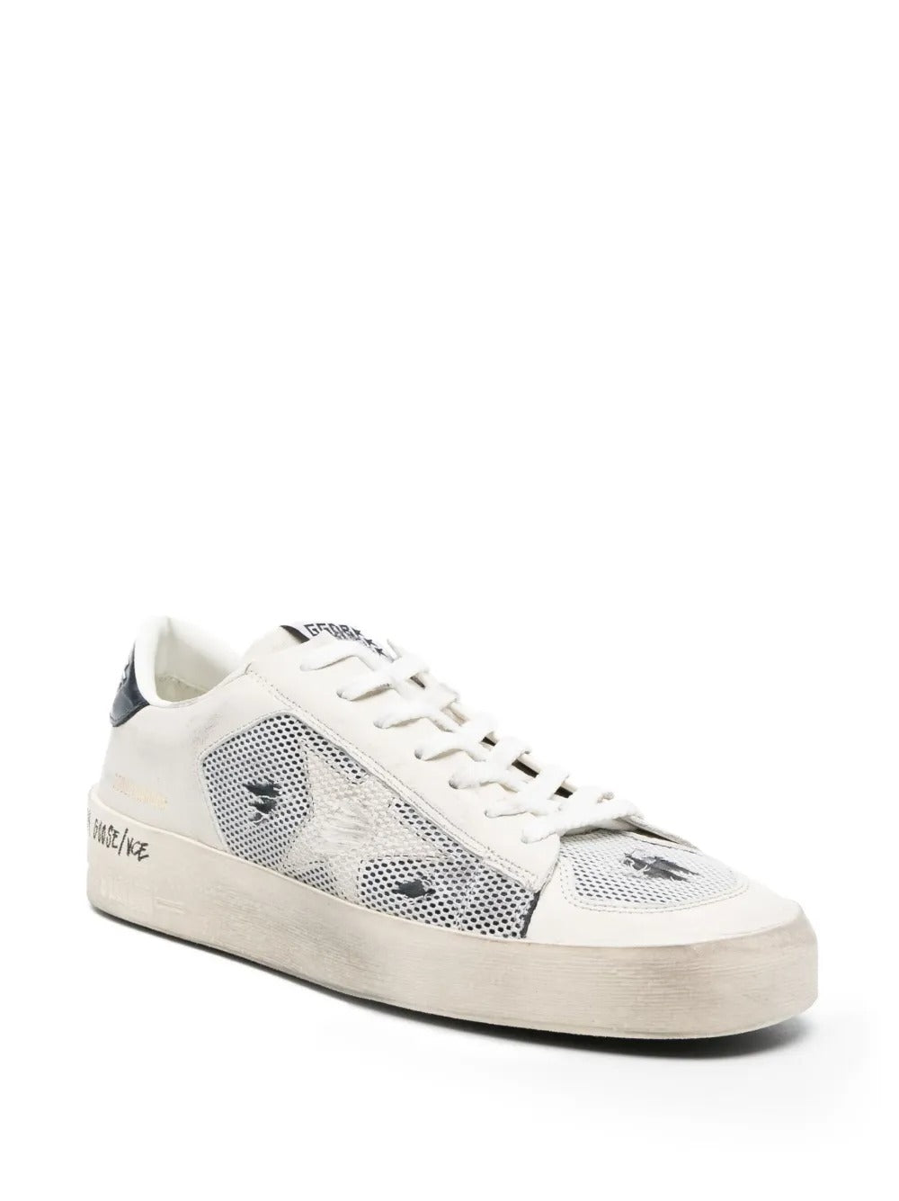Golden Goose Stardan – Couro Branco/Tela Marinho