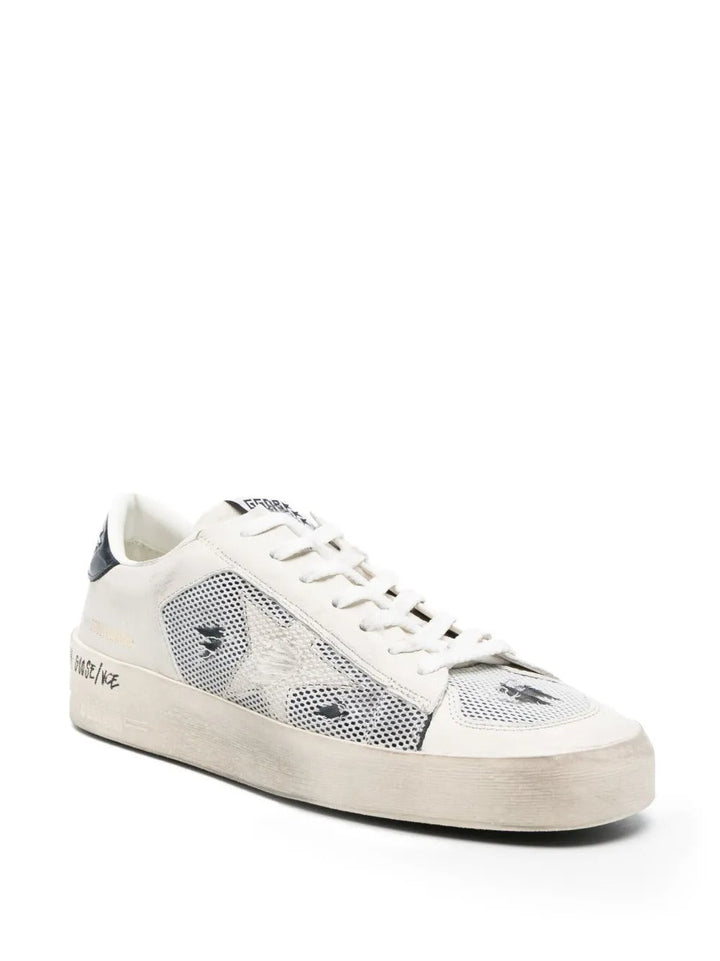 Golden Goose Stardan – Couro Branco/Tela Marinho