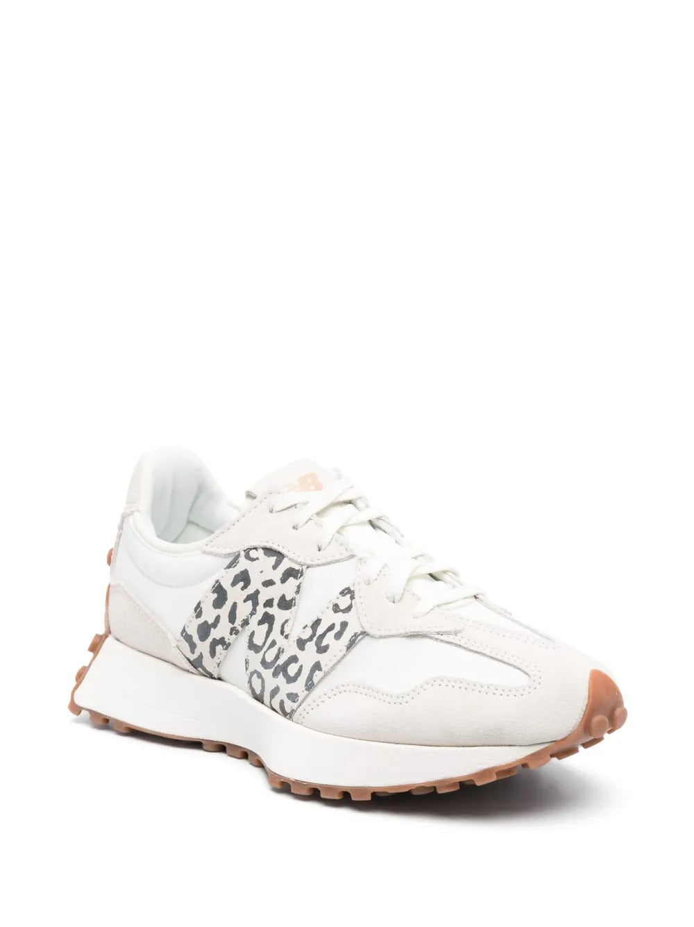 New Balance 327 - Branco/Bege Claro/Estampa de Leopardo