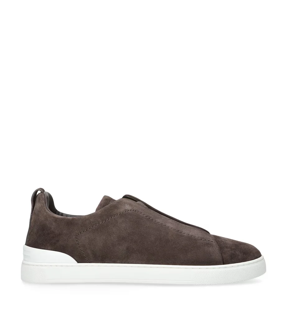 Tênis Zegna Dark Cinza Triple Stitch Suede