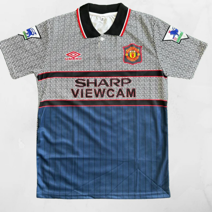 Camisa Retrô Manchester United 1995/96 Away - Beckham #24 (+Patches)