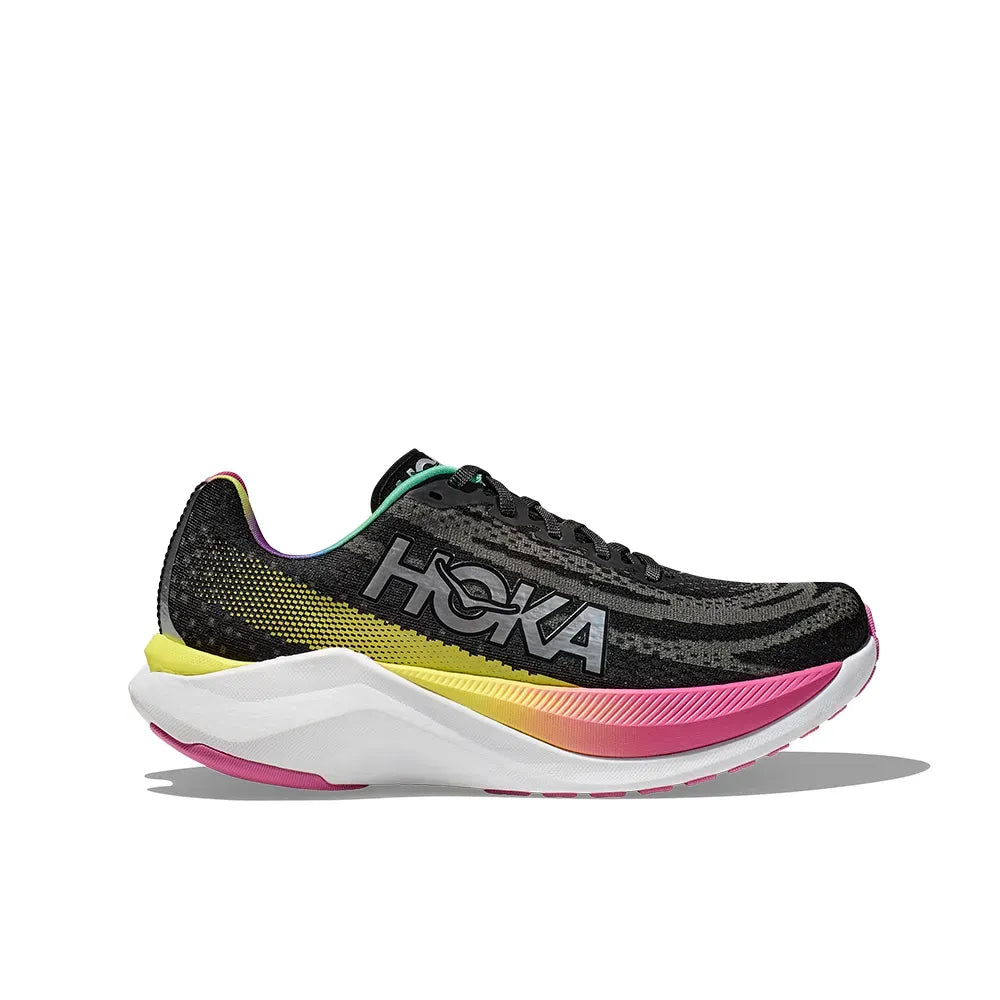 Hoka Mach X - Preto/Amarelo/Rosa