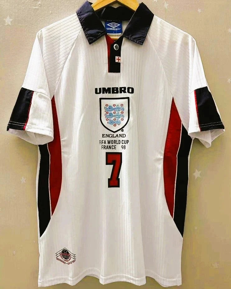 Camisa Retrô Inglaterra 1998/99 Home - BECKHAM #7