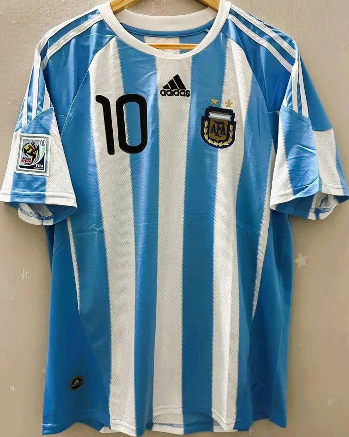 Camisa Retrô Argentina 2010/11 Home - MESSI #10 (+Patches)
