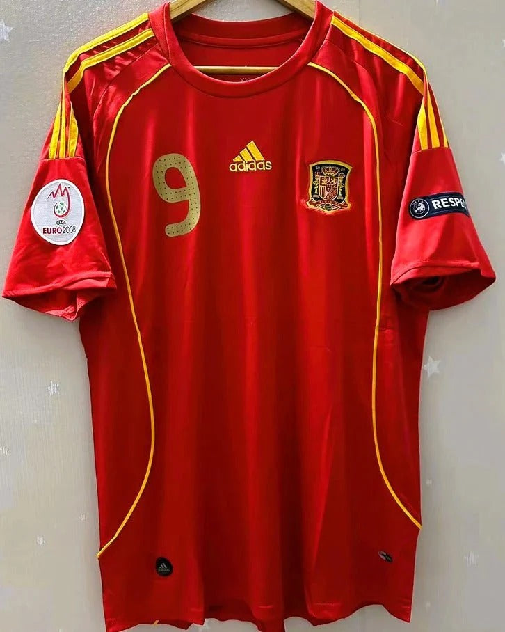 Camisa Retrô Espanha 2008/09 Home - TORRES #9 (+Patches)