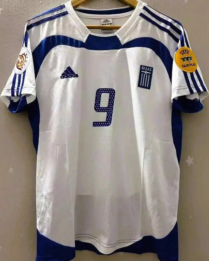 Camisa Retrô Grécia 2004/05 Away - CHARISTEAS ANGELOS #9 (+Patches)