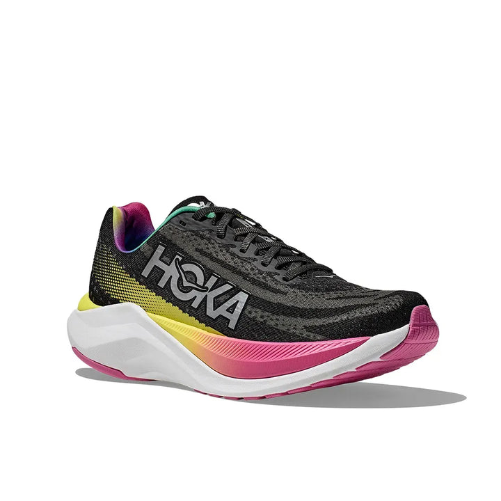 Hoka Mach X - Preto/Amarelo/Rosa