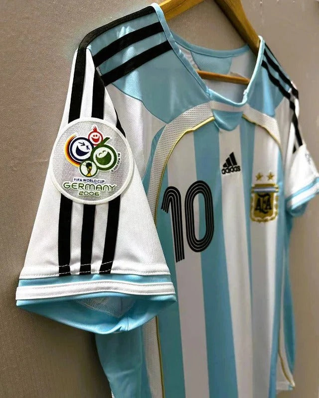 Camisa Retrô Argentina 2006/07 Home - RIQUELME #10 (+Patches)