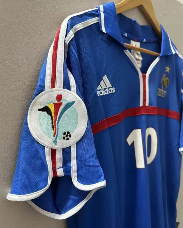Camisa Retrô França 2000/01 Home - ZIDANE #10 (+Patches)