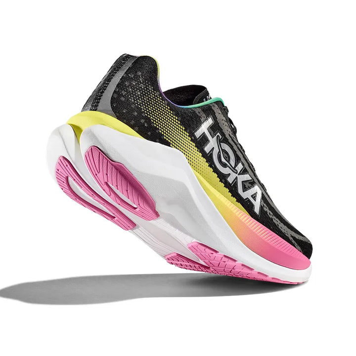 Hoka Mach X - Preto/Amarelo/Rosa