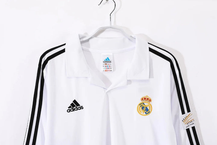 Camisa Retrô Real Madrid 2002/03 Home - Manga Longa