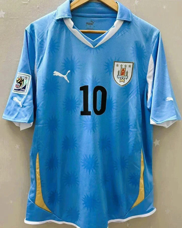 Camisa Retrô Uruguai 2010/11 Home - FORLAN #10 (+Patches)