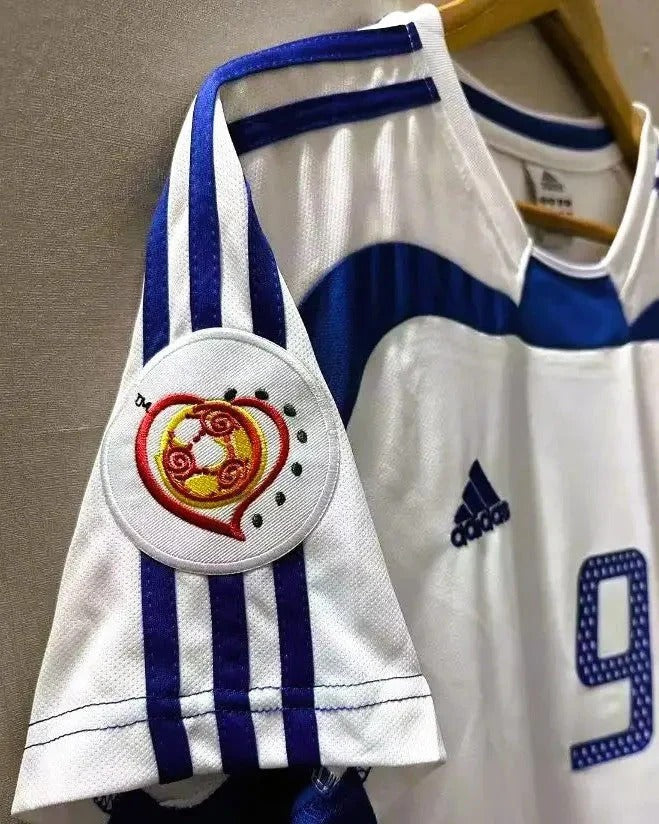 Camisa Retrô Grécia 2004/05 Away - CHARISTEAS ANGELOS #9 (+Patches)