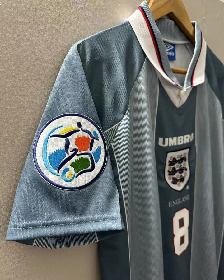 Camisa Retrô Inglaterra 96/97 Away - GASCOIGNE #8 (+Patches)