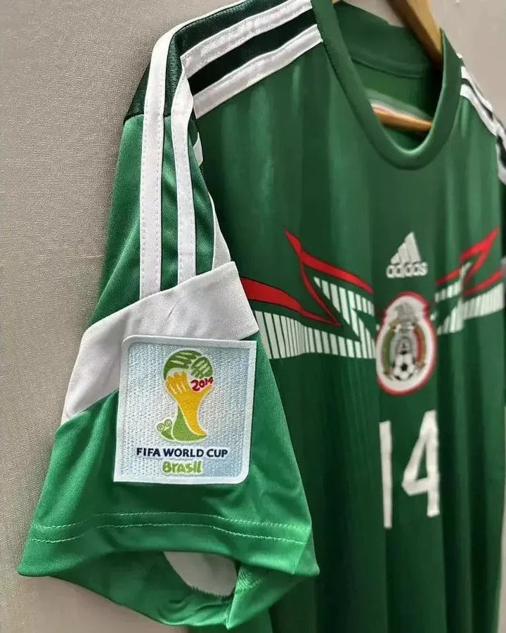 Camisa Retrô México 2014/15 Home - CHICHARITO #14 (+Patches)