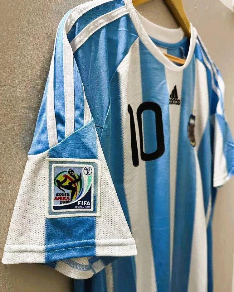 Camisa Retrô Argentina 2010/11 Home - MESSI #10 (+Patches)
