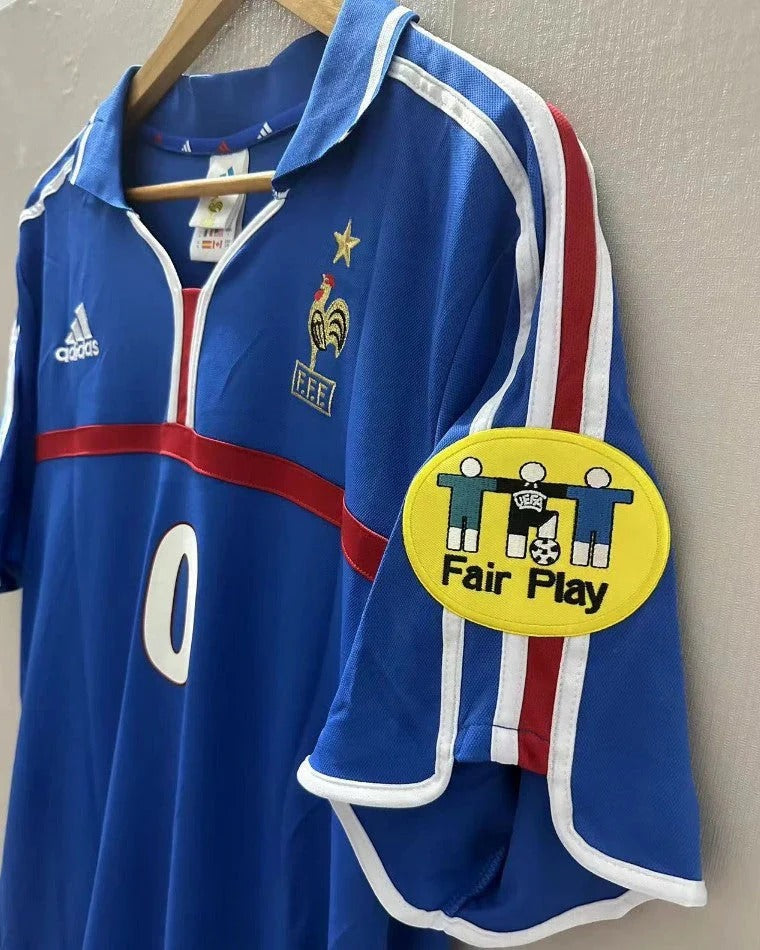 Camisa Retrô França 2000/01 Home - ZIDANE #10 (+Patches)