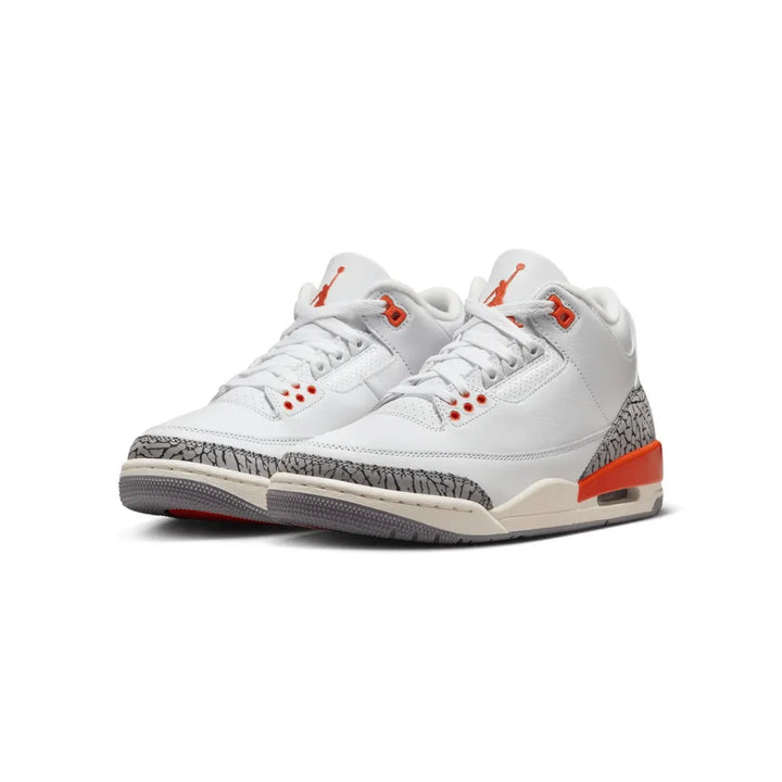 Air Jordan 3 - Branco/Cinza/Laranja