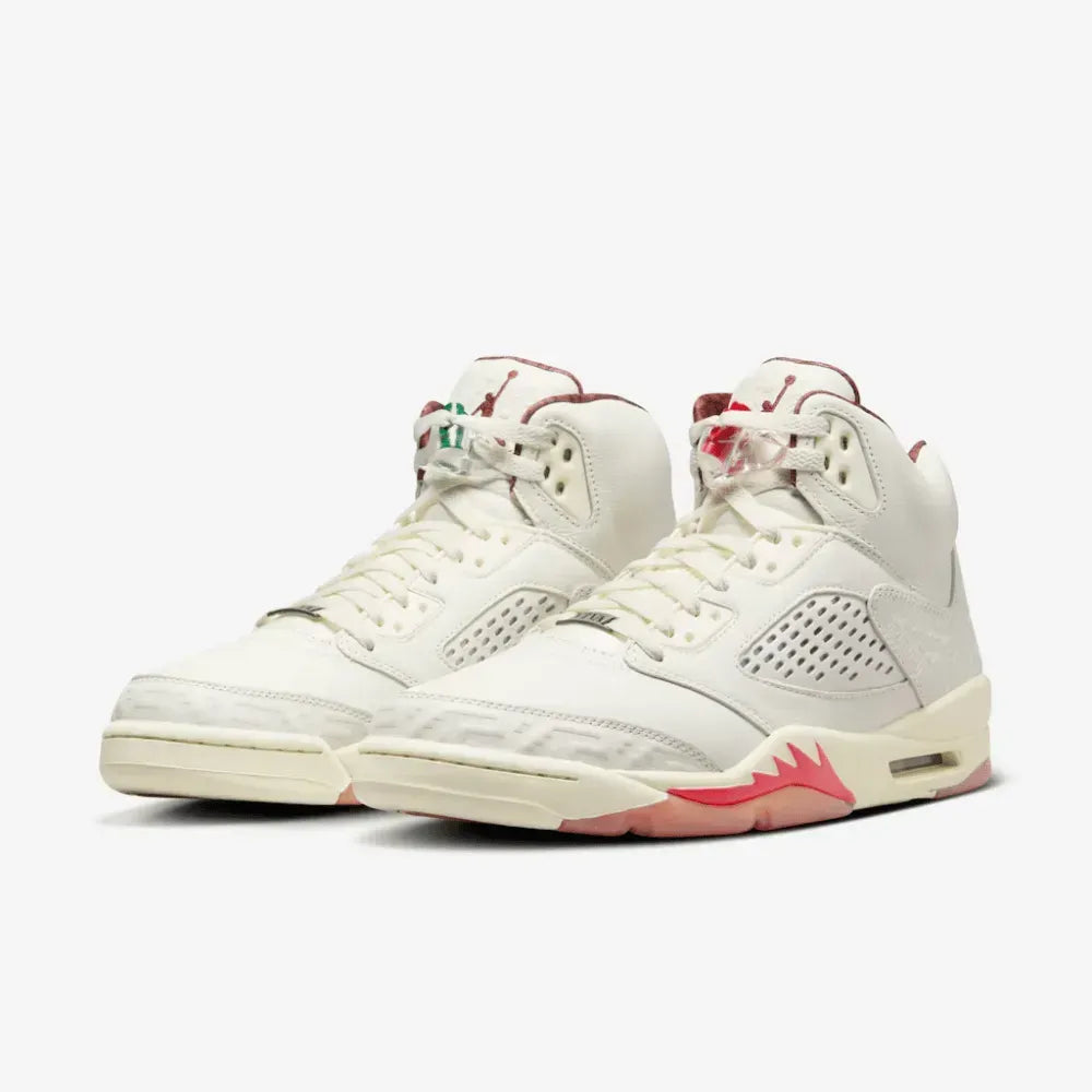 Air Jordan 5 - Off White/Bege Manteiga/Vermelho