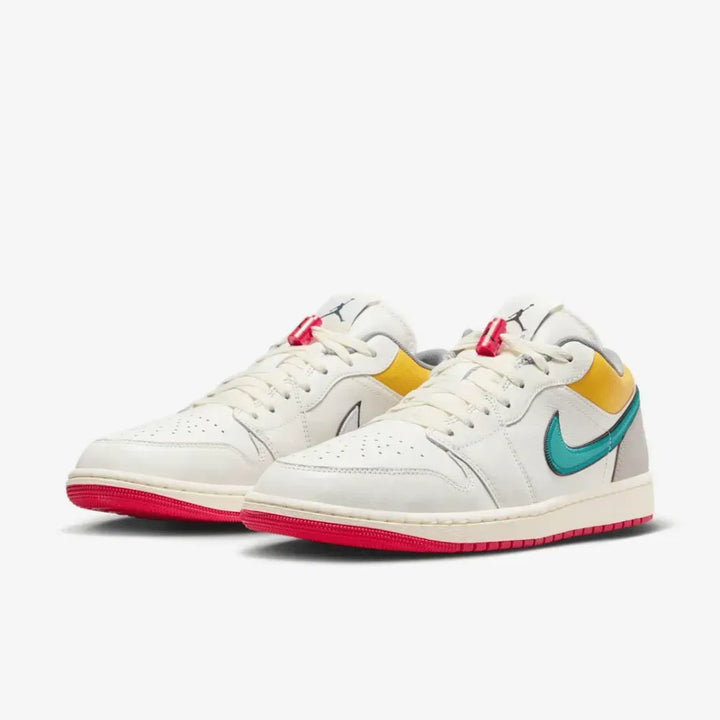 Air Jordan 1 Low - Branco/Verde/Amarelo