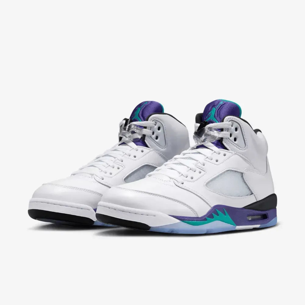 Air Jordan 5 - Branco/Roxo/Verde Turquesa
