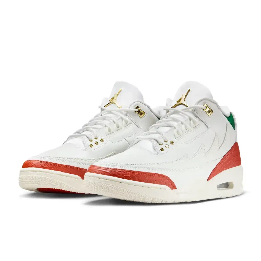 Air Jordan 3 - Branco/Verde/Vermelho