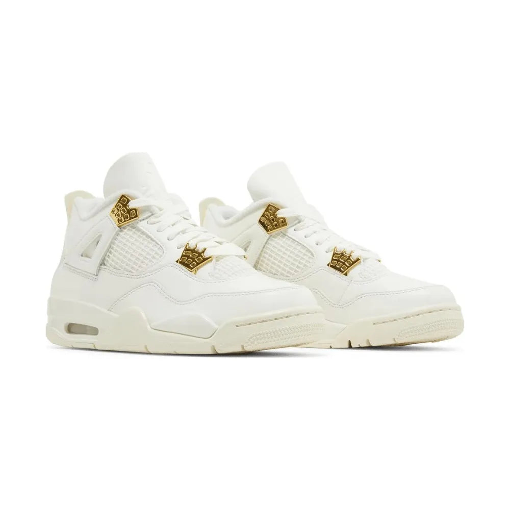 Air Jordan 4 - Branco/Off White/Dourado