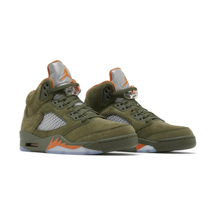 Air Jordan 5 - Verde Oliva/Laranja