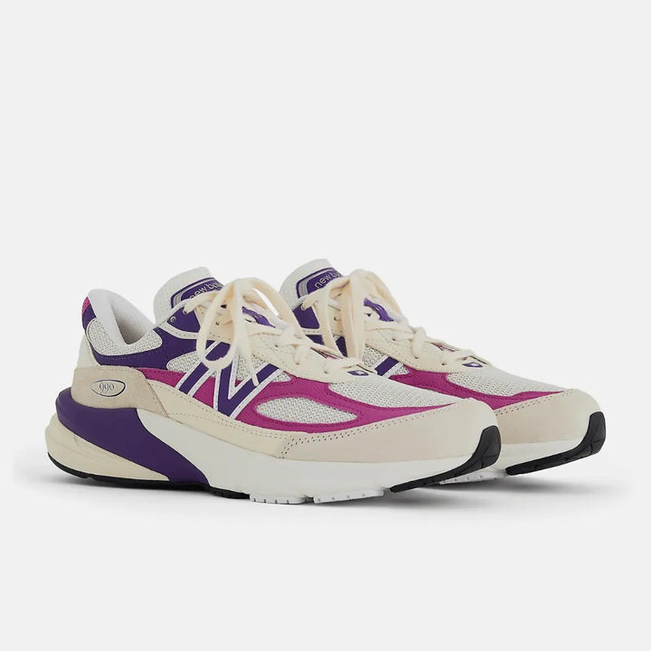NB 990v6 Made in USA - Creme/Roxo