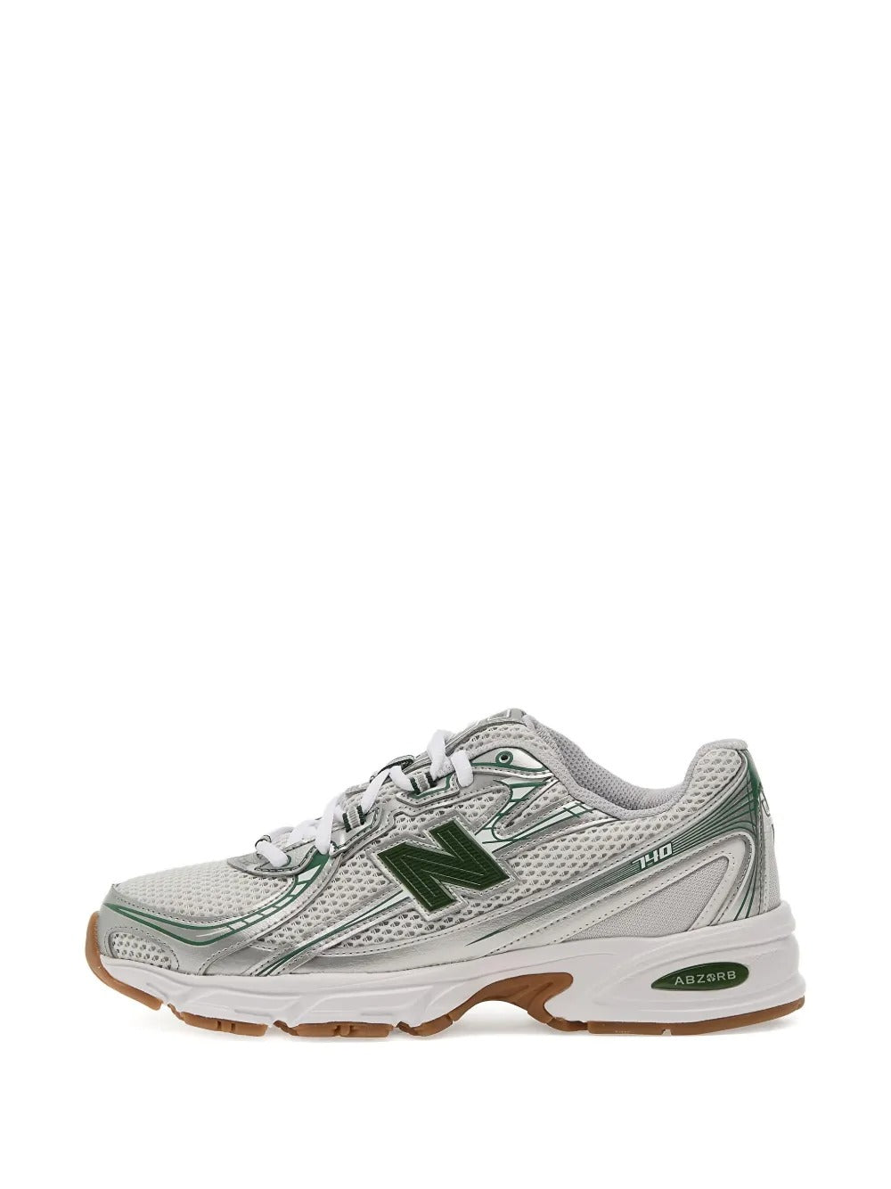New Balance 740 - Branco/Prateado Metálico/Verde Escuro