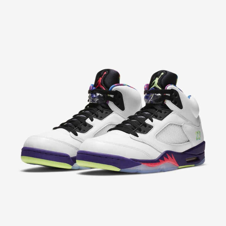 Air Jordan 5 - Branco/Roxo Escuro/Verde Lima