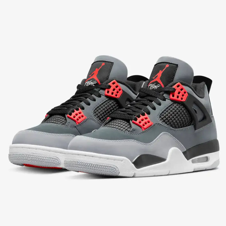 Air Jordan 4 - Preto/Cinza Escuro/Vermelho