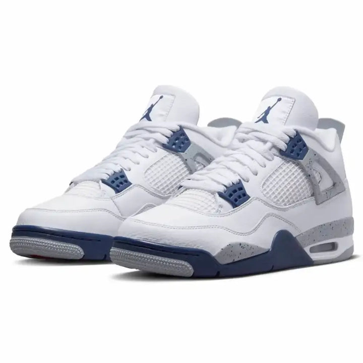 Air Jordan 4 - Branco/Cinza/Azul Marinho
