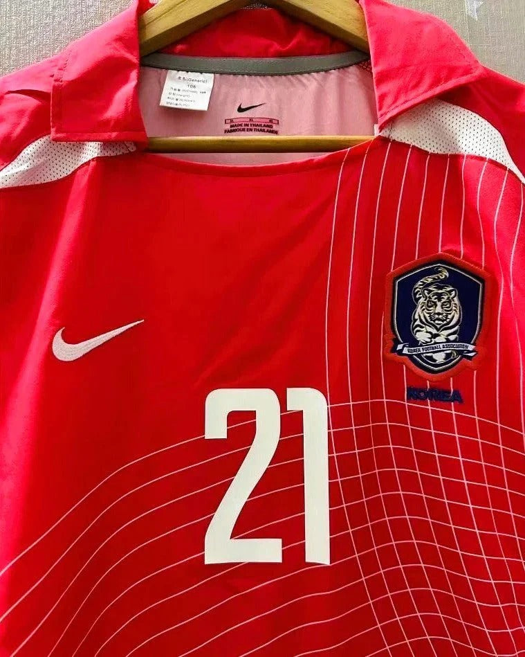 Camisa Retrô Coreia do Sul 02/03 Home - J S PARK #21 (+Patches)