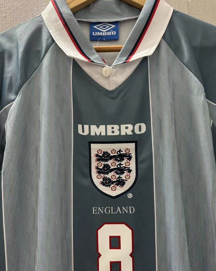 Camisa Retrô Inglaterra 96/97 Away - GASCOIGNE #8 (+Patches)