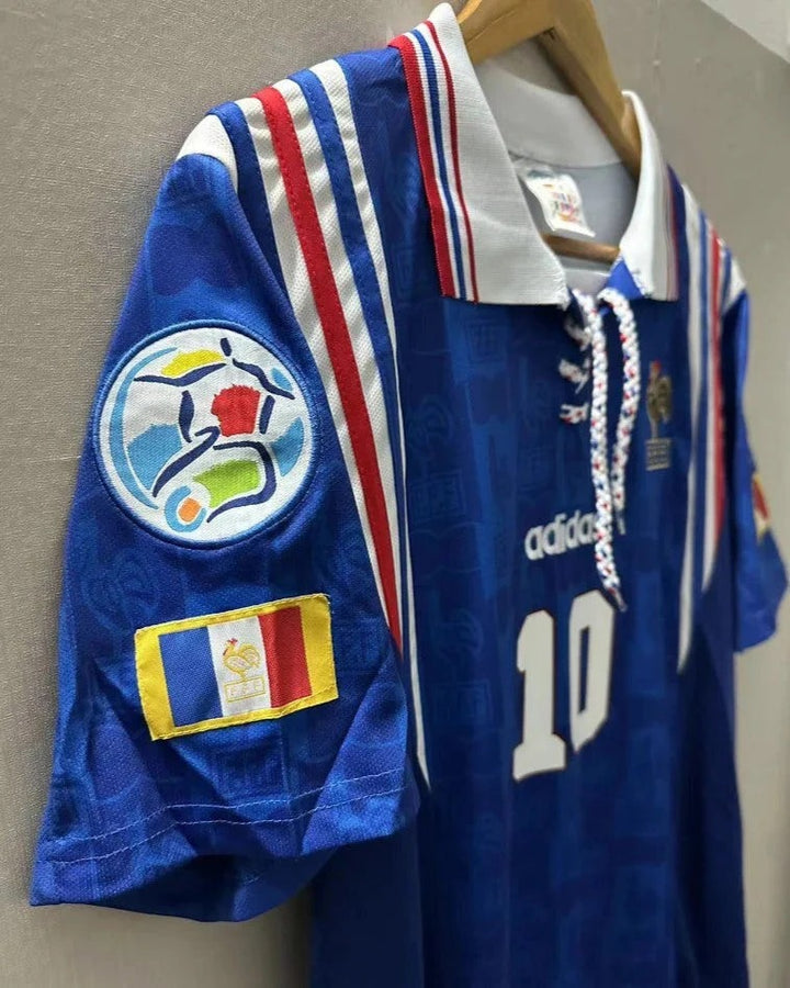 Camisa Retrô França 1996/97 Home - ZIDANE #10 (+Patches)