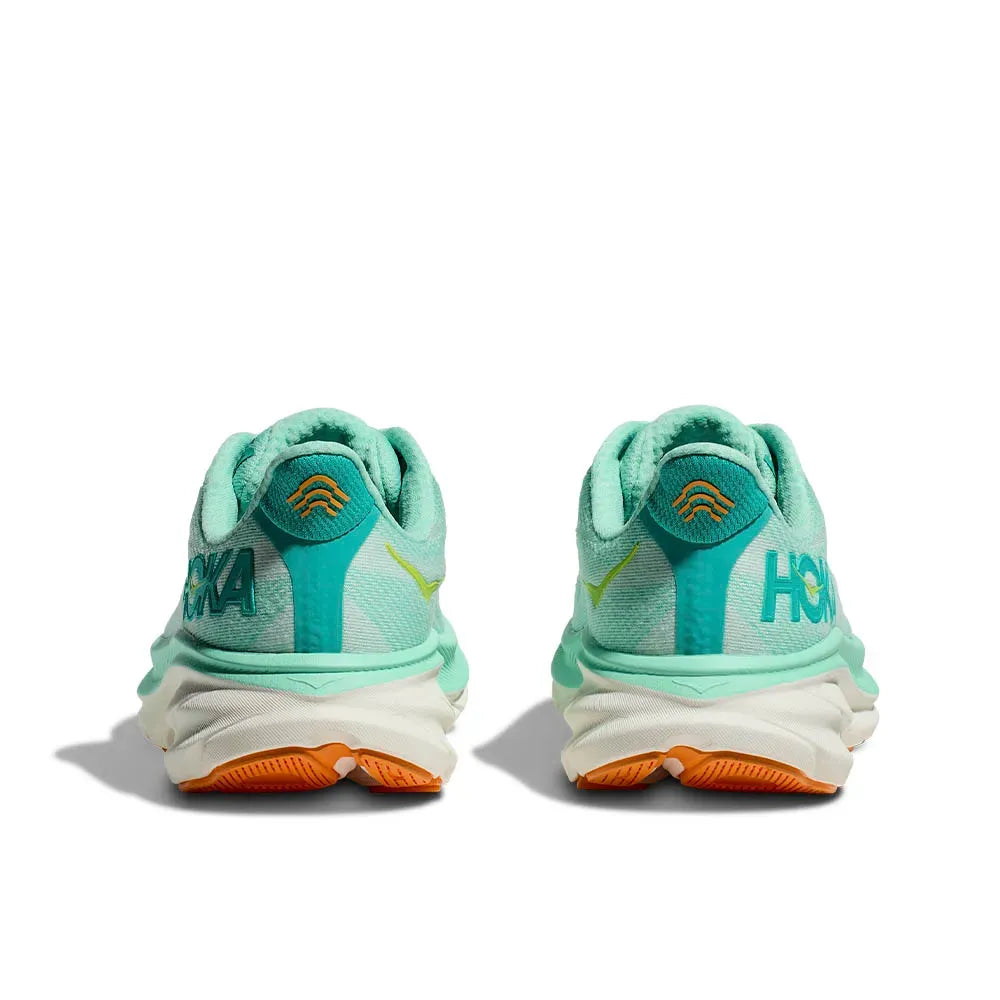 Hoka Clifton 9 – Verde Menta/Laranja Claro