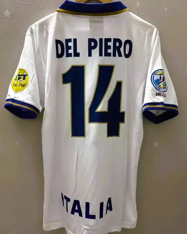 Camisa Retrô Itália 1996/97 Away - DEL PIERO #14 (+Patches)